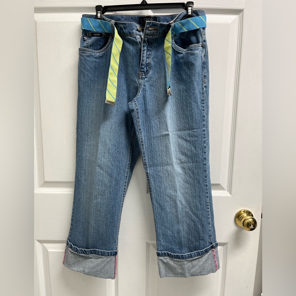 Izod Cropped Cuffed Hem Jeans